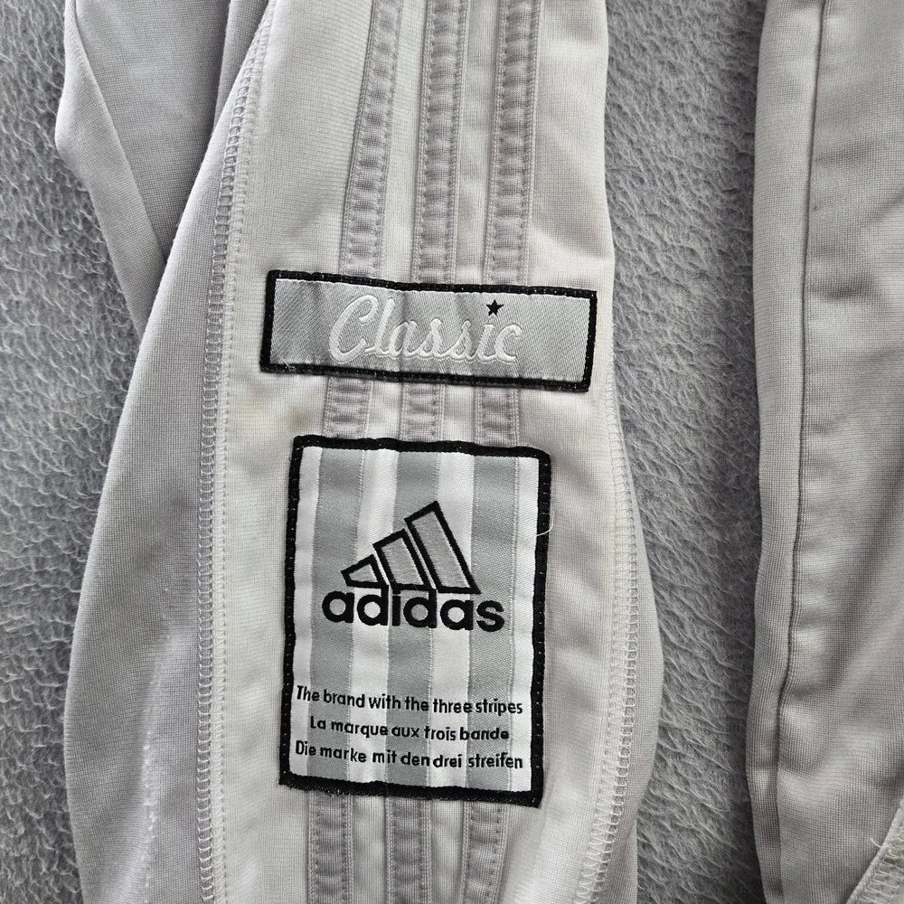 VINTAGE‎ Adidas Men Jacket M Gray Logo Embroidery Track Classic Stripe Y2K